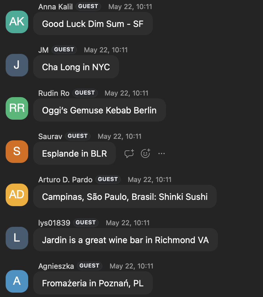 Class chat — May 22 session recommendations